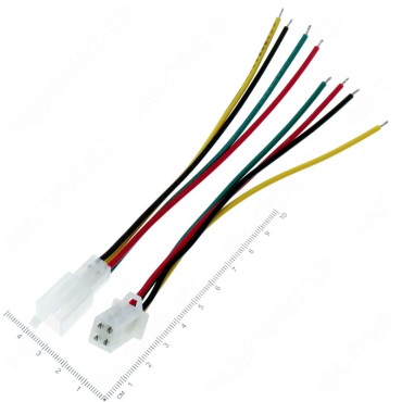 Разъем герметичный с проводом 0.5 мм² на 4 контакта, комплект (M + F)